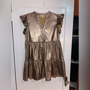 Entro Shimmering Gold Satin Top